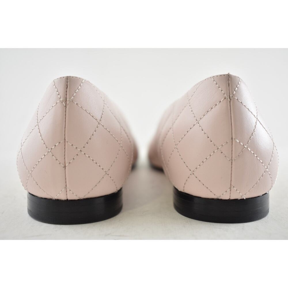 Chanel 24B Pink Black Turnlock Gold CC Logo Quilted Ballet Ballerina Flat 38 - Picture 14 of 15